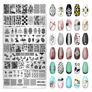 Cross-border new nail art printing template Christmas tree butterfly printing steel plate square template OM-J in stock