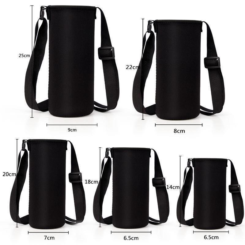 Universal Insulated Cup Sleeve Protective Cover Crossbody Handheld 2 in 1 Portable Water Bottle Bag Elastic Heat Insulation 500ml overview