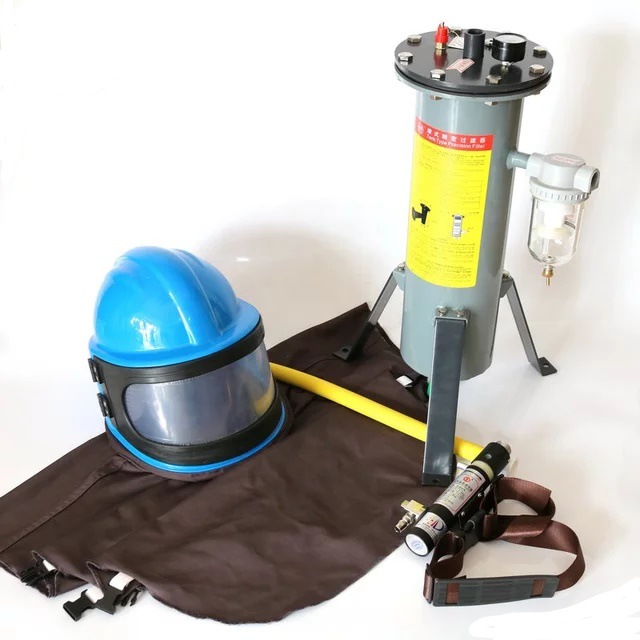 厂家生产喷砂服  防护作业轻 喷沙安全帽 可带调温 专利产品