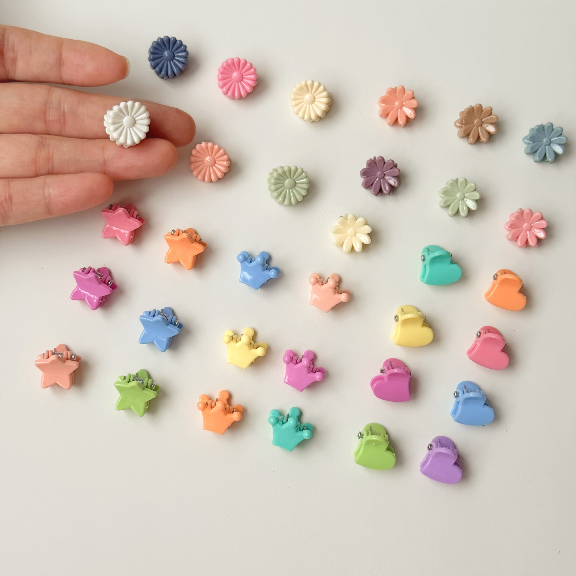 特价批发1CM混装迷你小抓夹彩色发抓发夹儿童发饰头饰花朵装饰夹