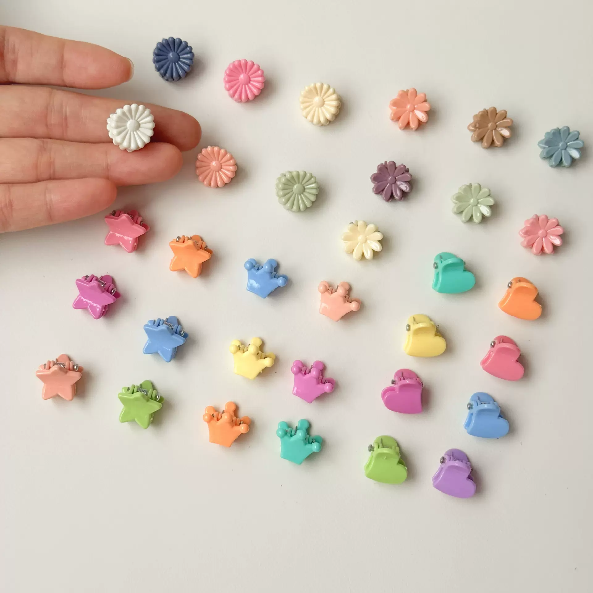 特价批发1CM混装迷你小抓夹彩色发抓发夹儿童发饰头饰花朵装饰夹