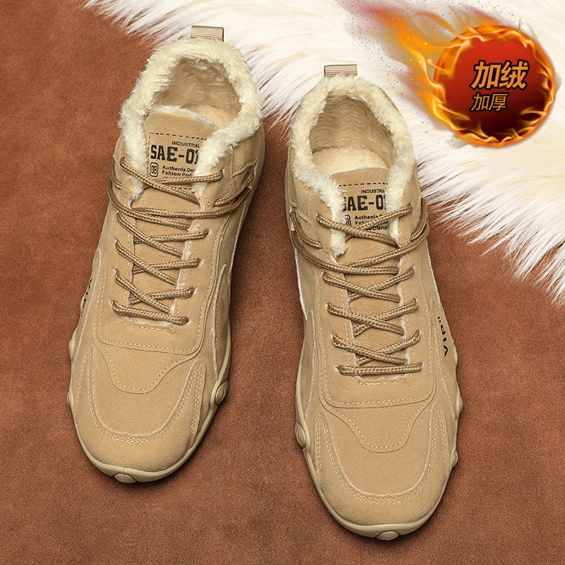 Zapatos de invierno para hombres 2026 nuevos zapatos de algodón cálidos y gruesos para hombres herramientas deportivas antideslizantes zapatos de protección de la humedad de trabajo Martin