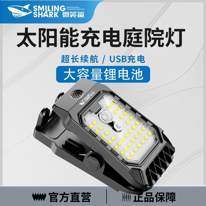 New Solar Outdoor Lighting Clip Lamp Household Garden Lamp Balcony Yard Outdoor Waterproof Human Body Sensor Road