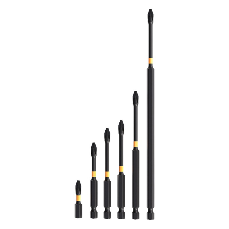 Impacto fuerte destornillador magnético antideslizante cabeza cruzada destornillador eléctrico taladro de mano de alta dureza importado traje de destornillador eléctrico alargado