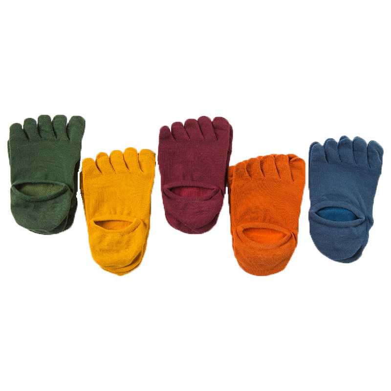 여성용 다섯 손가락 견인 플랫 복고풍 색상