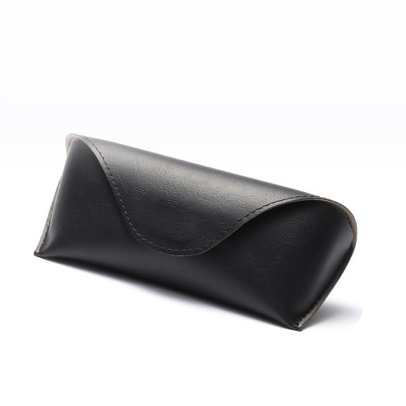 Moda simple PU caja de gafas de cuero negro de alta gama caja de almacenamiento de gafas de protección exquisita caja de gafas de viaje