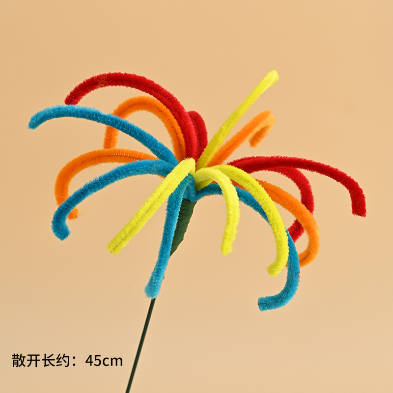 Mayorista 8mm ultra-denso de lana hecha a mano para niños diy puzzle juguete material de ramo paquete de color macarón barra de torsión