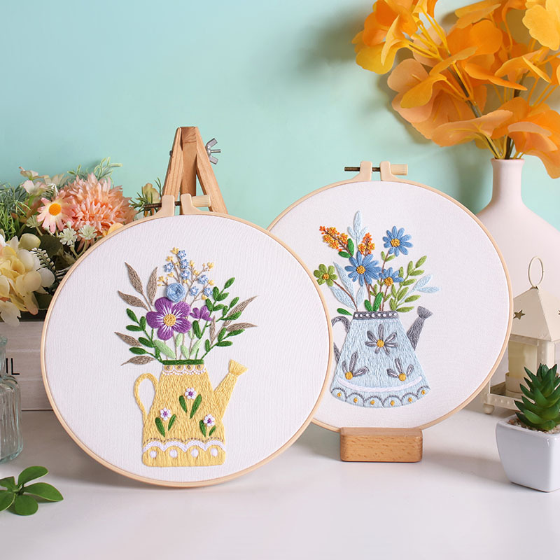 Nuevos productos originales DIY bordado a mano paquete de material floreciente flor fresca elegante Amazon venta caliente transfronteriza Inglés