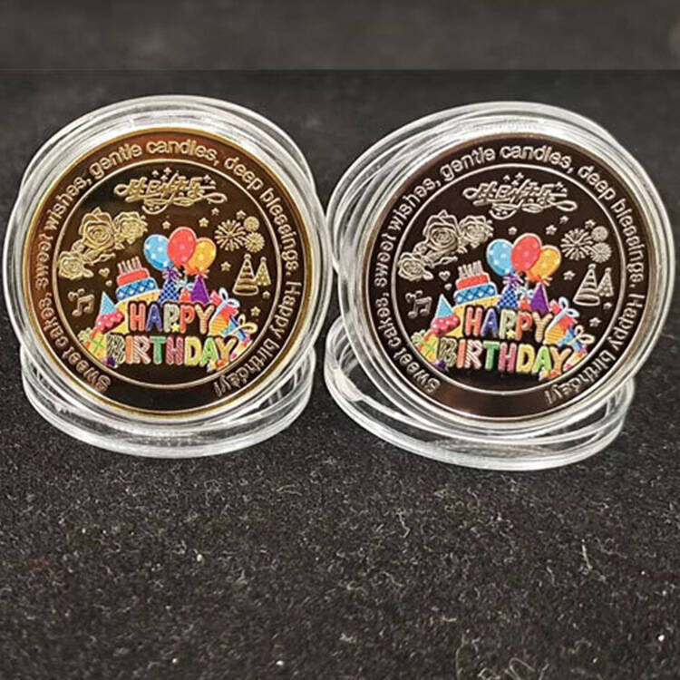Foreign Trade Commemorative Coins, Colorfulful Cake Happy Birthday Commemorative Coins, Cake Coins Colorful Printing Metal Commemorative Medals Production Foreign Trade Commemorative Coins, Colorfulful Cake Happy Birthday Commemorative Coins, Cake Coins Colorful Printing Metal Commemorative Medals Production