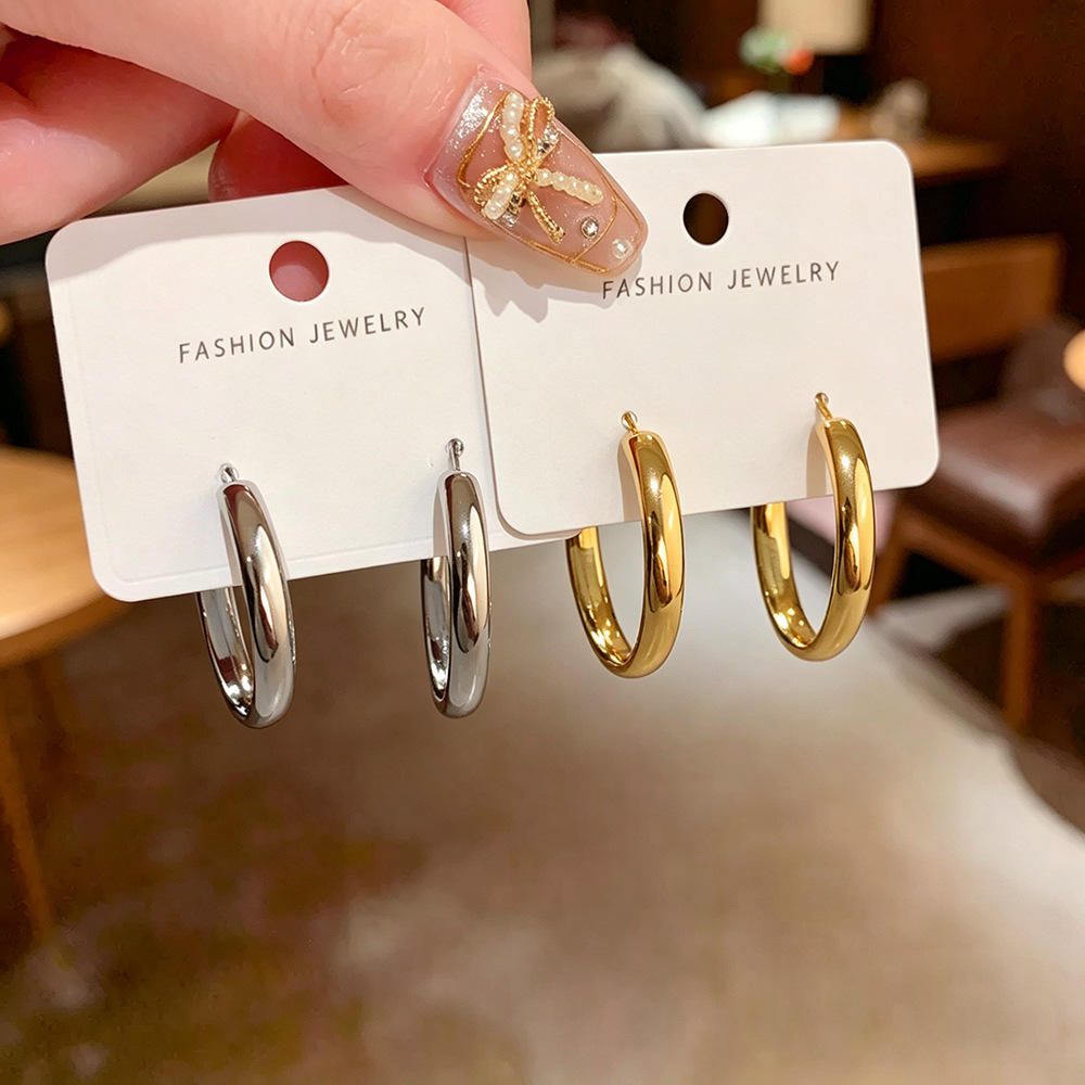 Cross-Border European and American Style Large Hoop Earrings for Women, High-End Luxury, Unique Style, Fashionable and Versatile Earrings Wholesale