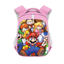 马里奥儿童书包小学生大容量可爱双肩包新款粉色耐磨背包