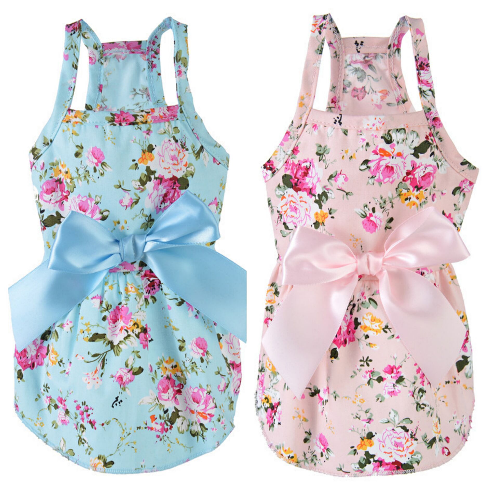 Pastoral Cotton Flower Bow Knot Pet Clothing display picture 6