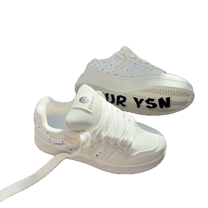 Baizhong2025 con zapatos originales de primavera casuales de mujer nuevos zapatos blancos pequeños zapatos deportivos de pan de skate aumentados