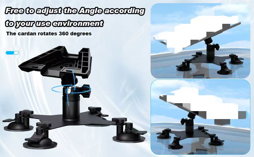 Cross-Border Car Roof Mount with Suction Cup/Magnetic Attachment Suitable for Mini Receiver Brackets, Universal Mount for Cars and Boats