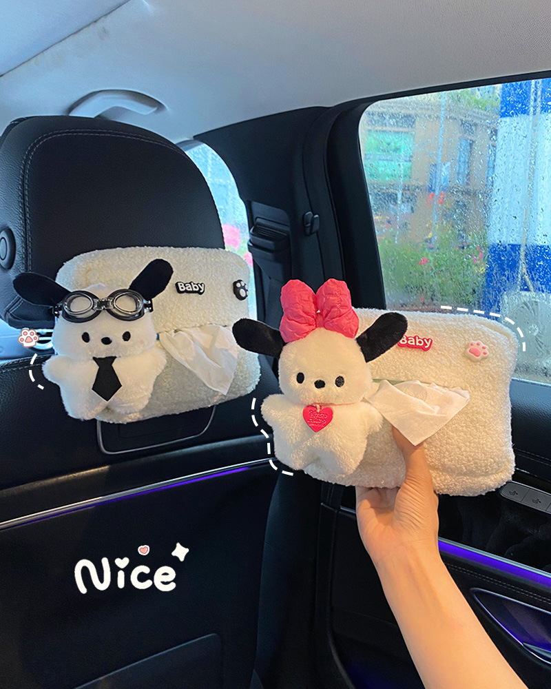 Caja de toallas para automóviles lindas muñecas de dibujos animados red panda rojo toallas para automóviles alquileres de automóviles interior caja de toallas para sombrillas
