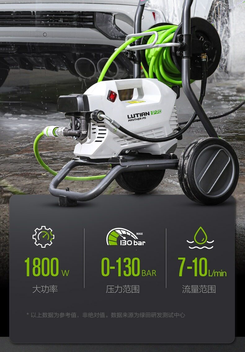 Greenfield Snow Leopard Pro1800W Car Washing Machine, High-Power Induction Household High-Pressure Water Gun, Powerful Car Cleaning Tool