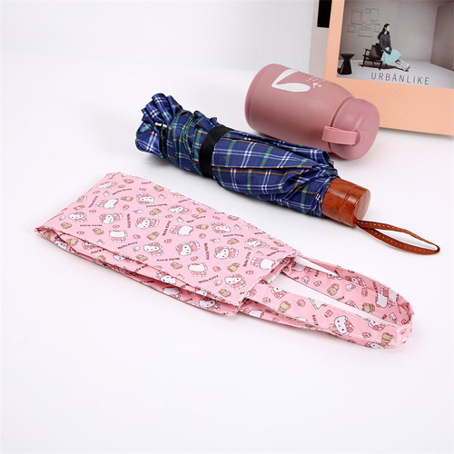 New cartoon ghost series waterproof hand carry kettle kettle bag thermos cup handbag folding umbrella storage bag