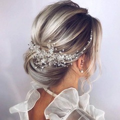 外国貿易の人気のある花嫁のアクセサリーは手作りの水晶の異形の女性の髪を飾ります。