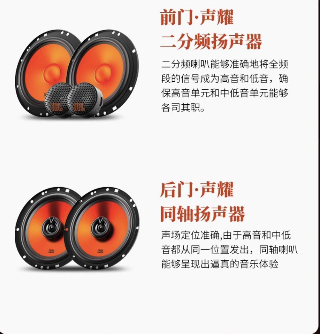 Jbl Car Audio Stage1 62F Car-Mounted 6.5-Inch Two-Way Speaker Set for Modification and Upgrade