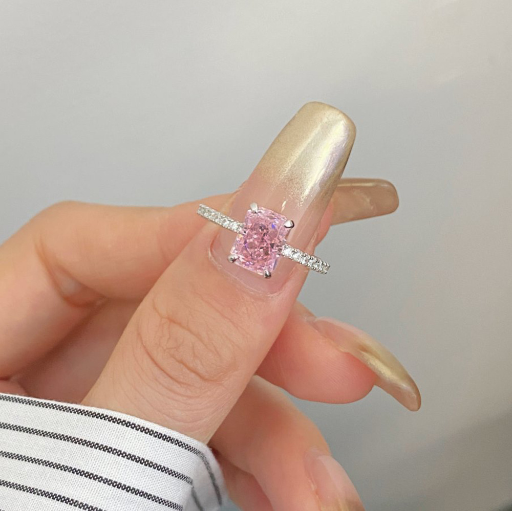 12g Weight Zircon Inlay Material Rings Classification 5, 9 Ring Size 1 Piece Quantity Holiday, Daily Occasion 925 Sterling Silver Material Geometric, Heart Shape Pattern Women's Gender Plating Design Elegant, Lady Style 925 Sterling Silver Zircon Geometric Heart Shape Rings 2