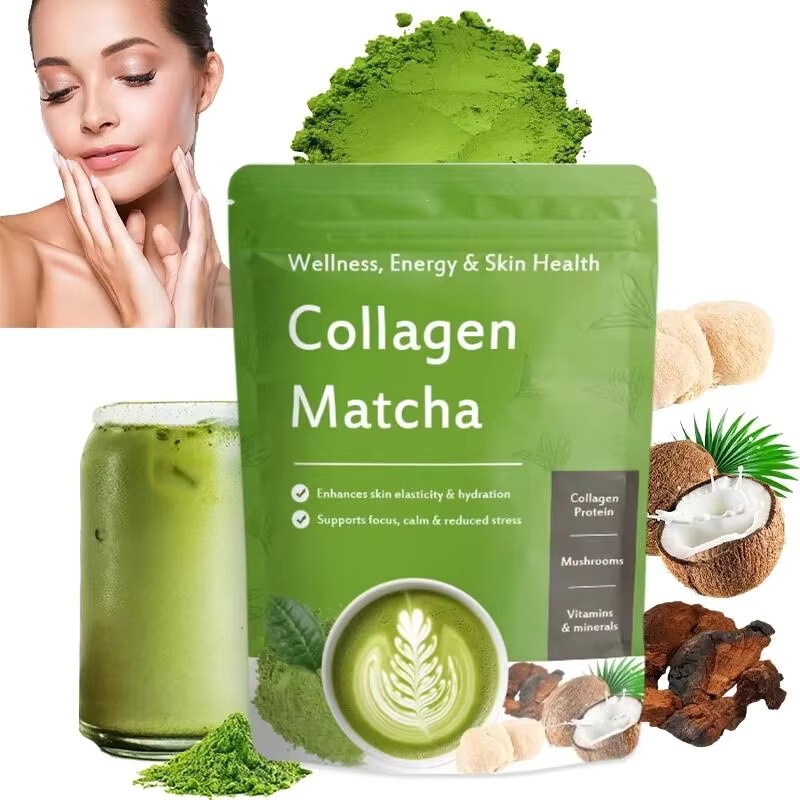 Cross-border Foreign Trade Collagen Matcha Powder Mushroom Complex for Skin Brightening Drink