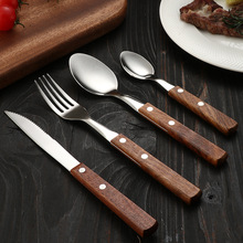 西餐厅刀餐刀和叉子木柄西餐牛排刀餐刀牛排主餐刀西餐餐刀叉刀