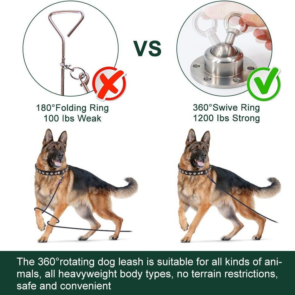 Pila fija transfronteriza, perno de acero inoxidable para exteriores, cuerda para perros, anti-liberación para mascotas, clavo para perros, pila para perros, fijador para perros grande