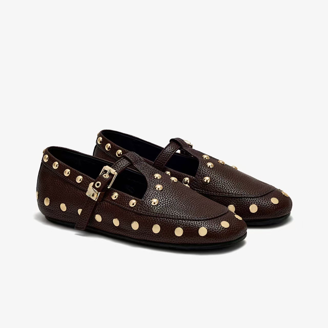 Qadın Retro T-strap Meri Ceyn ayaqqabısı, düz altlıq