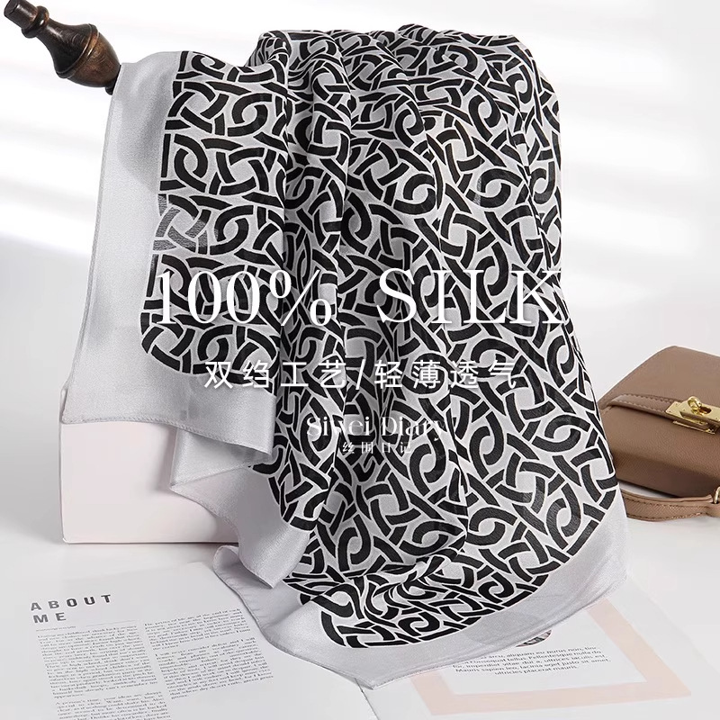 100% Mulberry Silk 65 Momme Silk Double Crepe Premium Lightweight Square Scarf For Women - Versatile Elegant Luxury Silk Scarf For Spring, Summer, And Autumn - Thumbnail 8