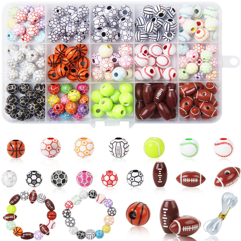 Acrylic beads suit football basketball football DIY jewelry bracelet accessories for beginners
