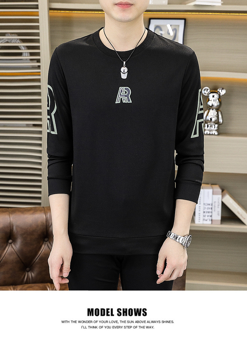 Frühlings-Hoodies für Männer, Slim-Fit-Trend, Hemd mit Rundhalsausschnitt für junge und hübsche Herbst-Langarmshirts_voghion.com