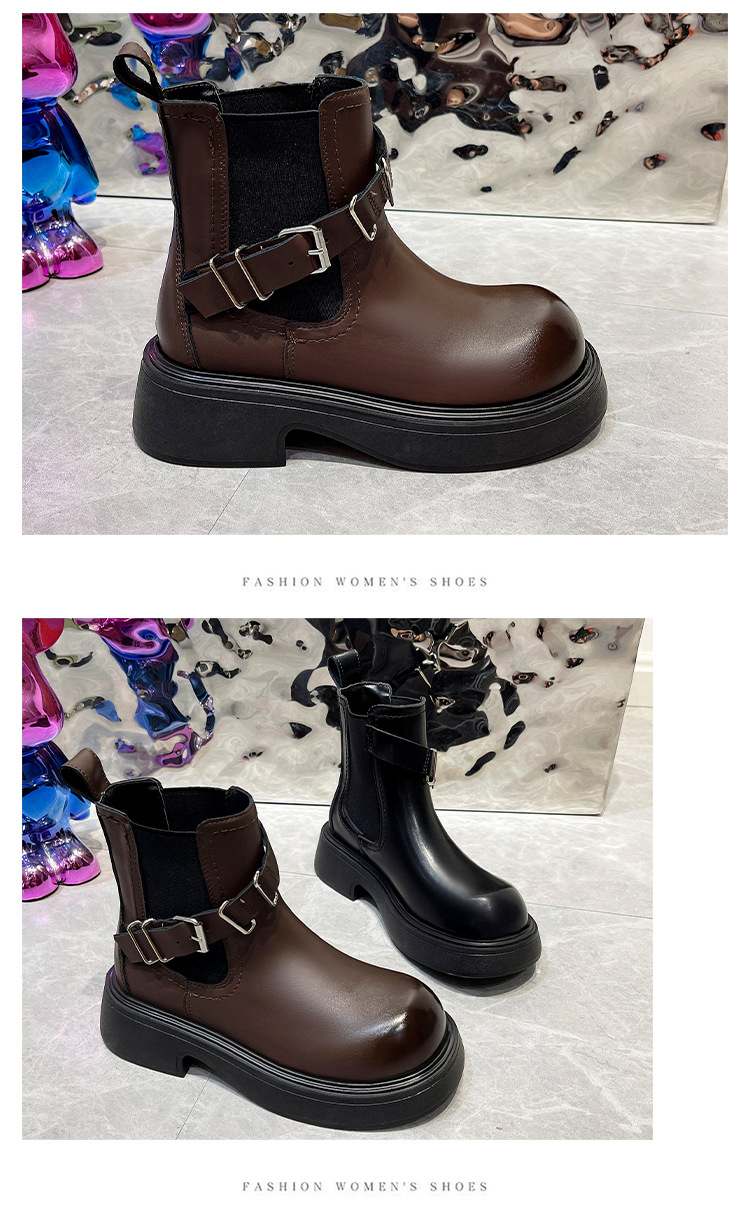 Fashionable Women's Ankle Boots British Style Retro Martin Boots_voghion.com