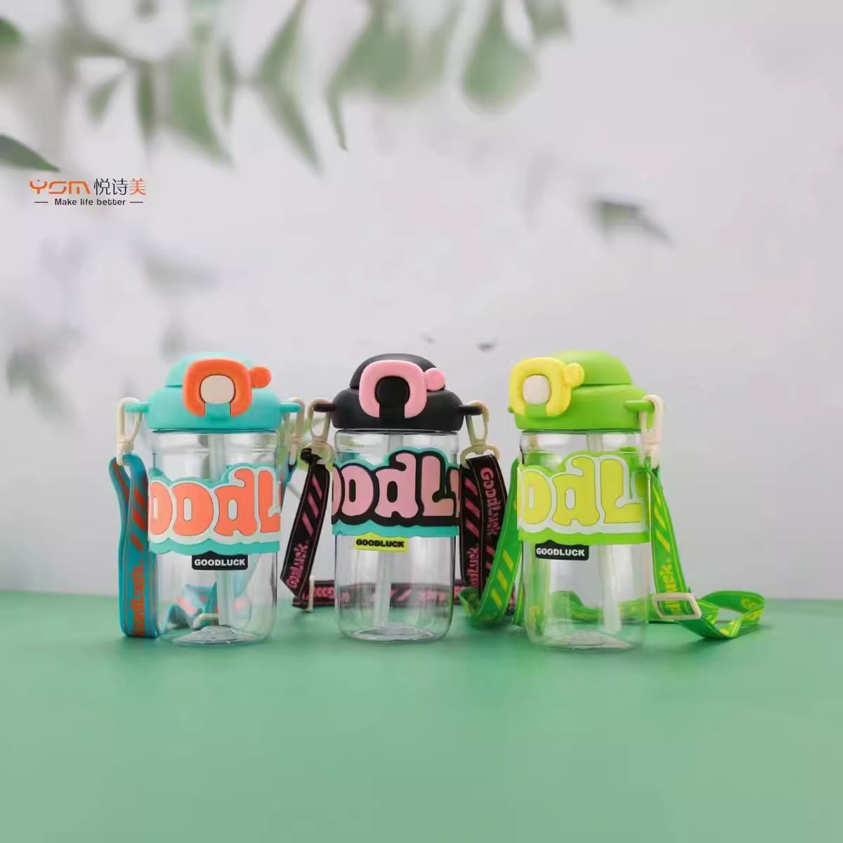 Yue Shimei 6032 tazas de plástico para niños nuevos productos para estudiantes de la escuela porta tazas de hervidor de agua cubierta tazas de agua con tazas de agua