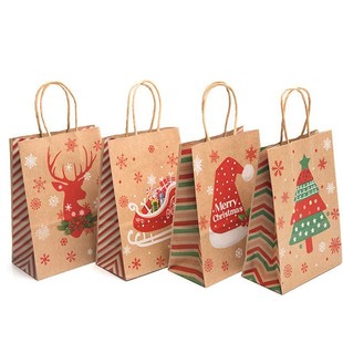 Christmas Creative Handbag Apple Gift Packaging Bag Christmas Eve Candy Gift Kraft Paper Bag Wholesale