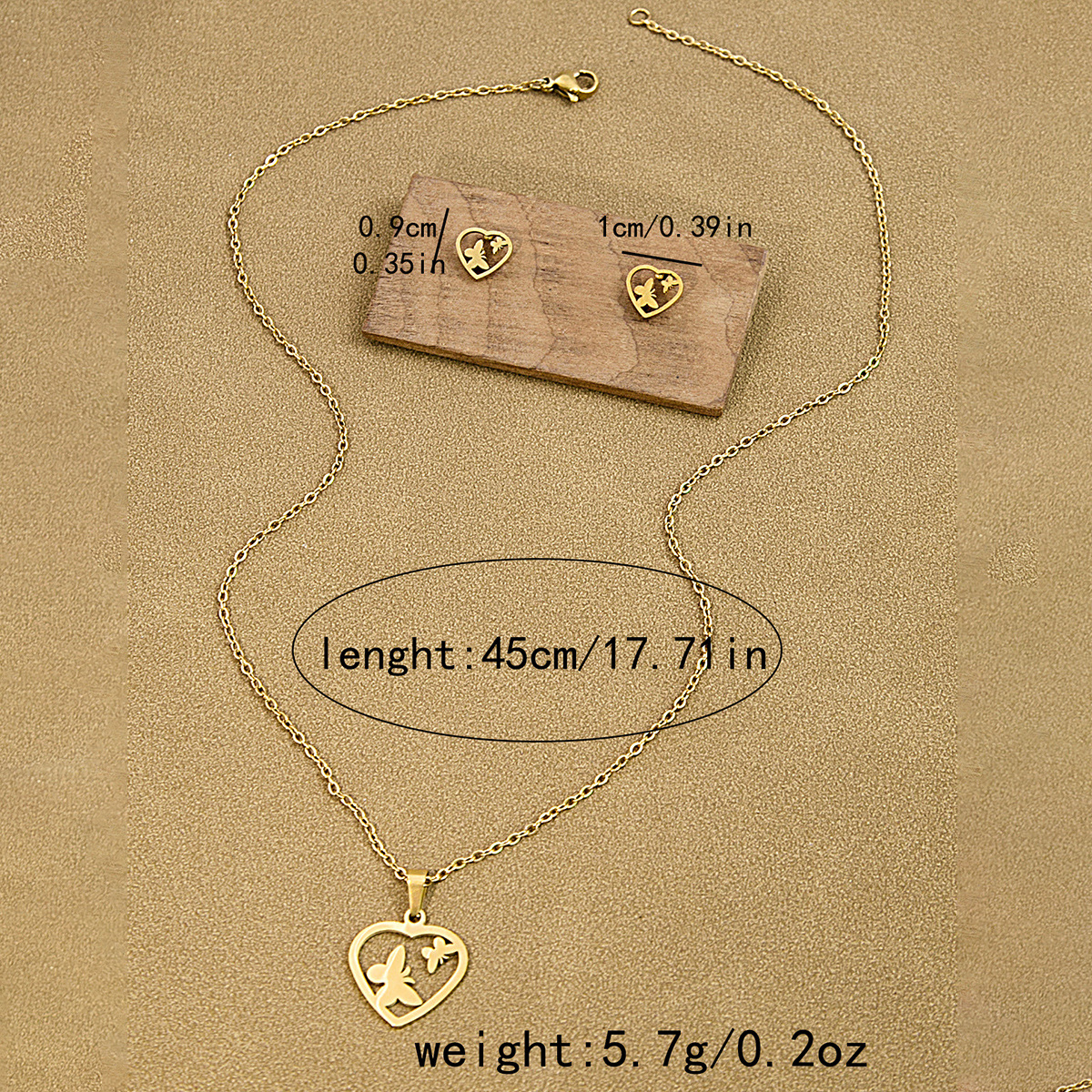 Orecchini in acciaio inossidabile, set di collane, croce geometrica, palma, occhio, gioielli pendenti a forma di rosa_voghion.com