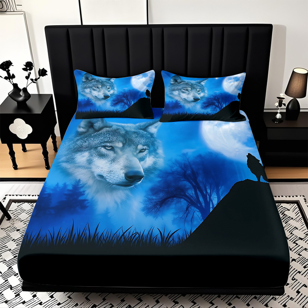 TEMU / JIT Hot Wolf 3D Digital Printing Quilt Set Soporte internacional exclusivo para la impresión