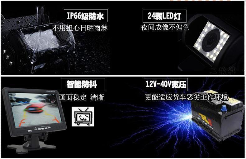 Truck Reversing Camera, 24V Visual Monitoring for Trucks, Truck-Specific Harvester Reversing Radar