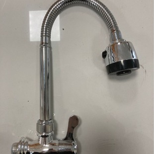 Wall type plastic steel single cooling universal hose quick open kitchen sink faucet