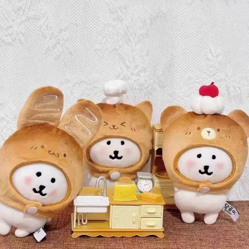 10cm Burnt Bread Cute Self-Deprecating Bear Doll Accessories Pendant Hood Cotton Doll Doll Clothes Decoration