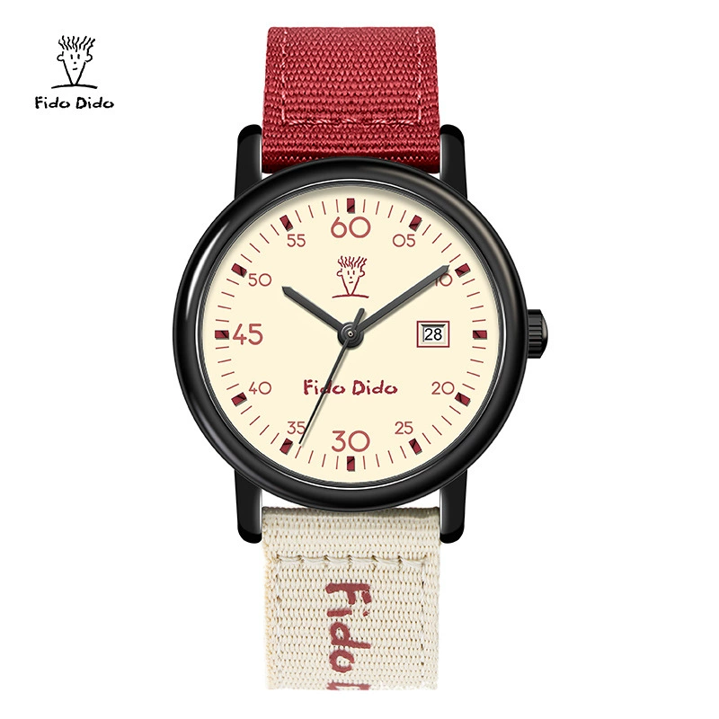 FIDODIDO Seven Happy Fashion Дикие повседневные спортивные тенденции Ретро-арочный ветер кварцевые часы 2343