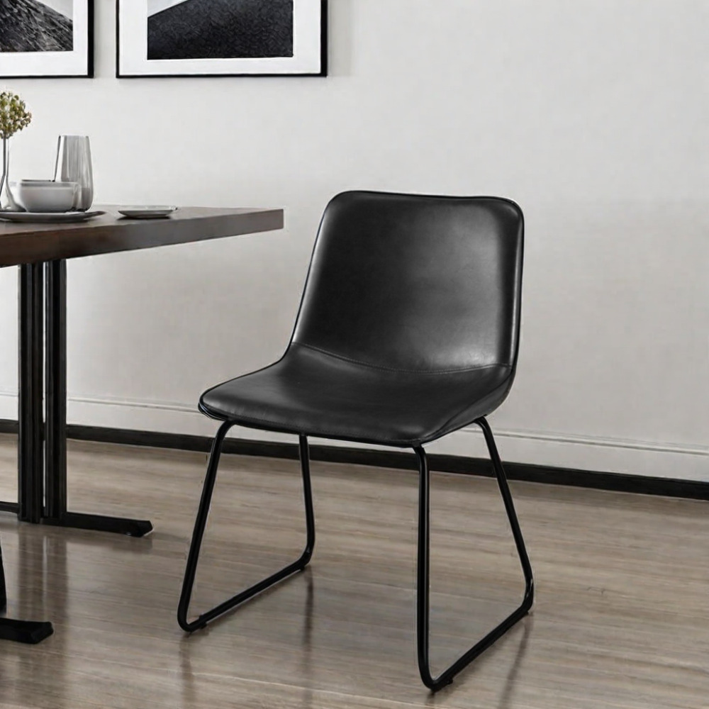 Exportaciones transfronterizas lujosas de alta calidad retro silla de comedor PU silla de mesa simple silla de respaldo silla de hierro forjado