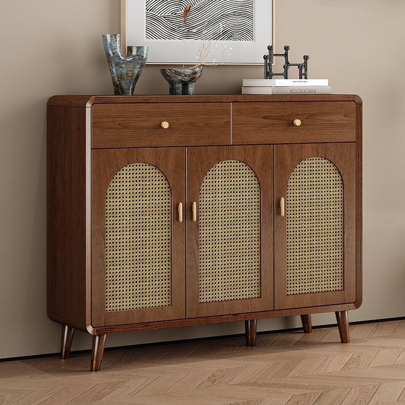 新款日式复古风藤编鞋柜家用门口置物柜简约透气大容量收纳储物柜