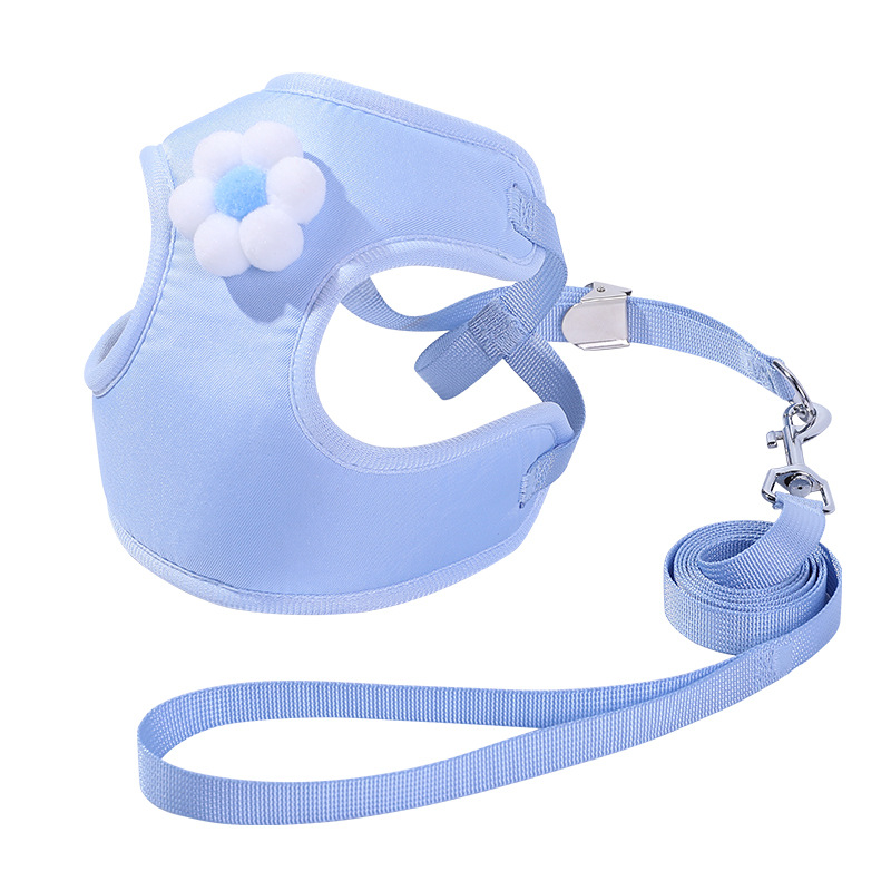 Cuerda de tracción para gatos para evitar que se libere y salga, cuerda para pasear al perro tipo chaleco ajustable, flor en forma de I, pecho y espalda para mascotas