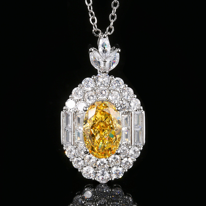 Otoño e invierno nuevo estilo Zhuangsheng conjunto de joyas con alto contenido de carbono diamante hielo flor de cobre cortado con incrustaciones de diamantes rosas profundas piedra principal 8*12