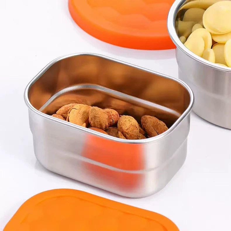 Лидер продаж, прямоугольная чашка для соуса из нержавеющей стали, ланч-бокс, контейнер для томатного соуса, герметичный детский ящик для хранения закусок, 230 мл