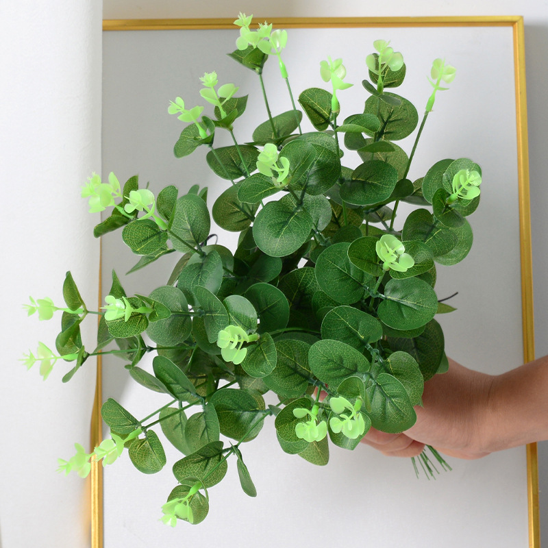 Simulation single eucalyptus money leaf small short eucalyptus leaves wedding furniture decoration simulation green plant leaves wholesale