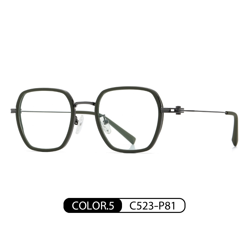 Nuevo anti-azul gafas de luz TJ822 moda multilateral gafas lisas TR + metal mezclado gafas de miopía gafas
