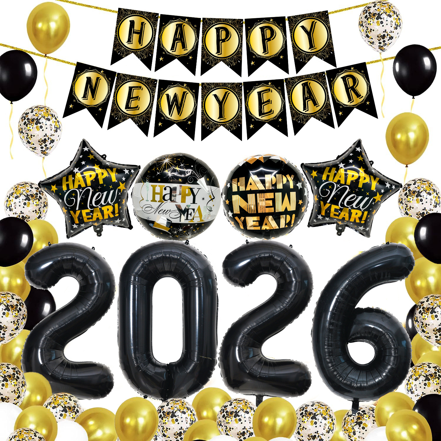 Traje de globo de Año Nuevo Traje de bandera de Año Nuevo Venta al por mayor transfronteriza Combinación digital de 32 pulgadas Globo de fiesta de año nuevo