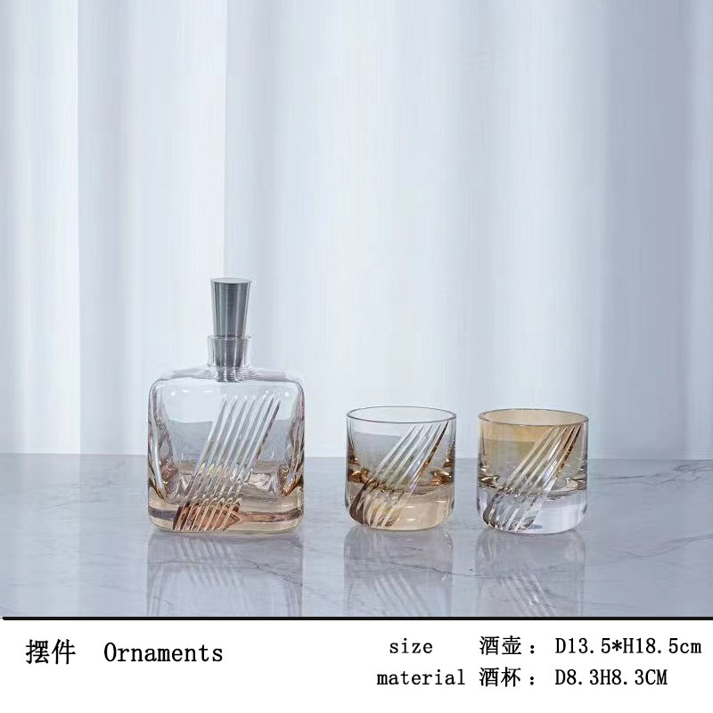现代简约创意水晶玻璃酒具酒杯水壶套装桌面茶几餐桌酒店样板间|undefined