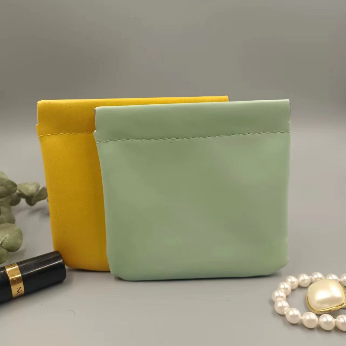 Exprimir metralla bolsa de cosméticos mini lápiz labial bolsa pu moneda monedero joyería bolsa de almacenamiento de auriculares bolsa de almacenamiento